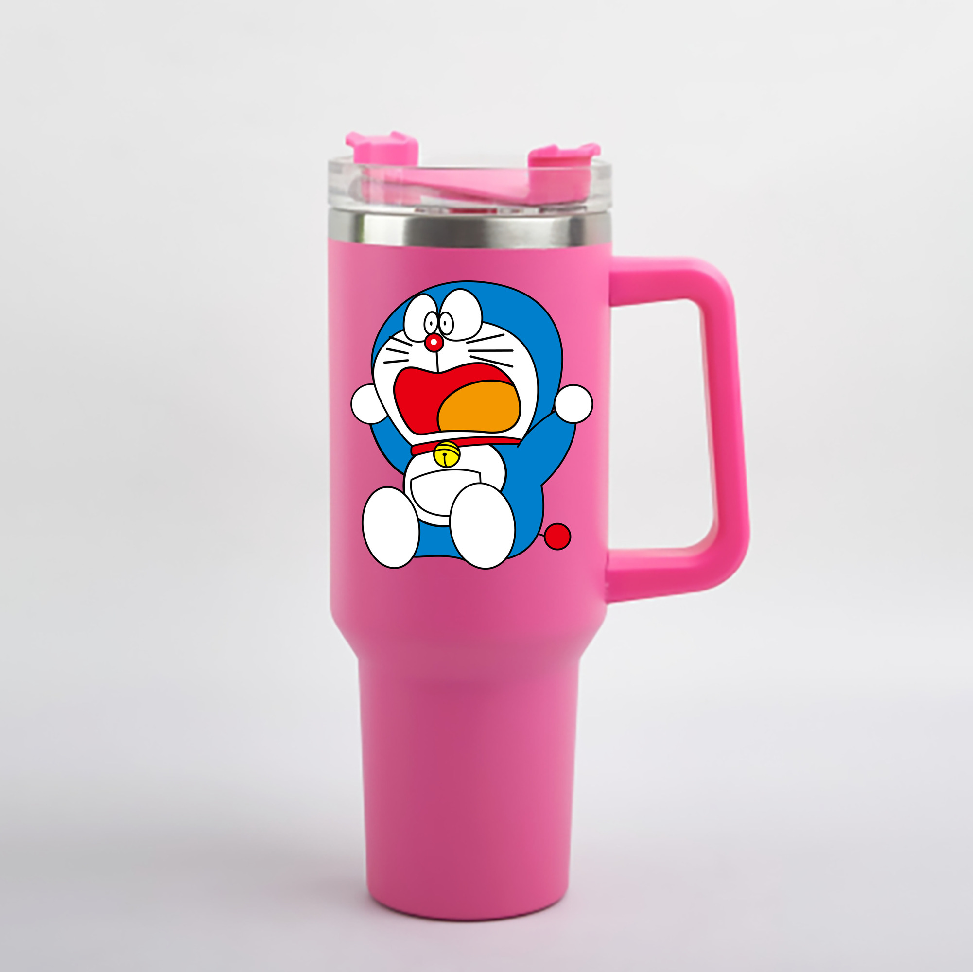 （画像用） ドラえもん Doraemon 1200mL車用タンブラー - クリスタルステッカー（プラスチックストロー付き）